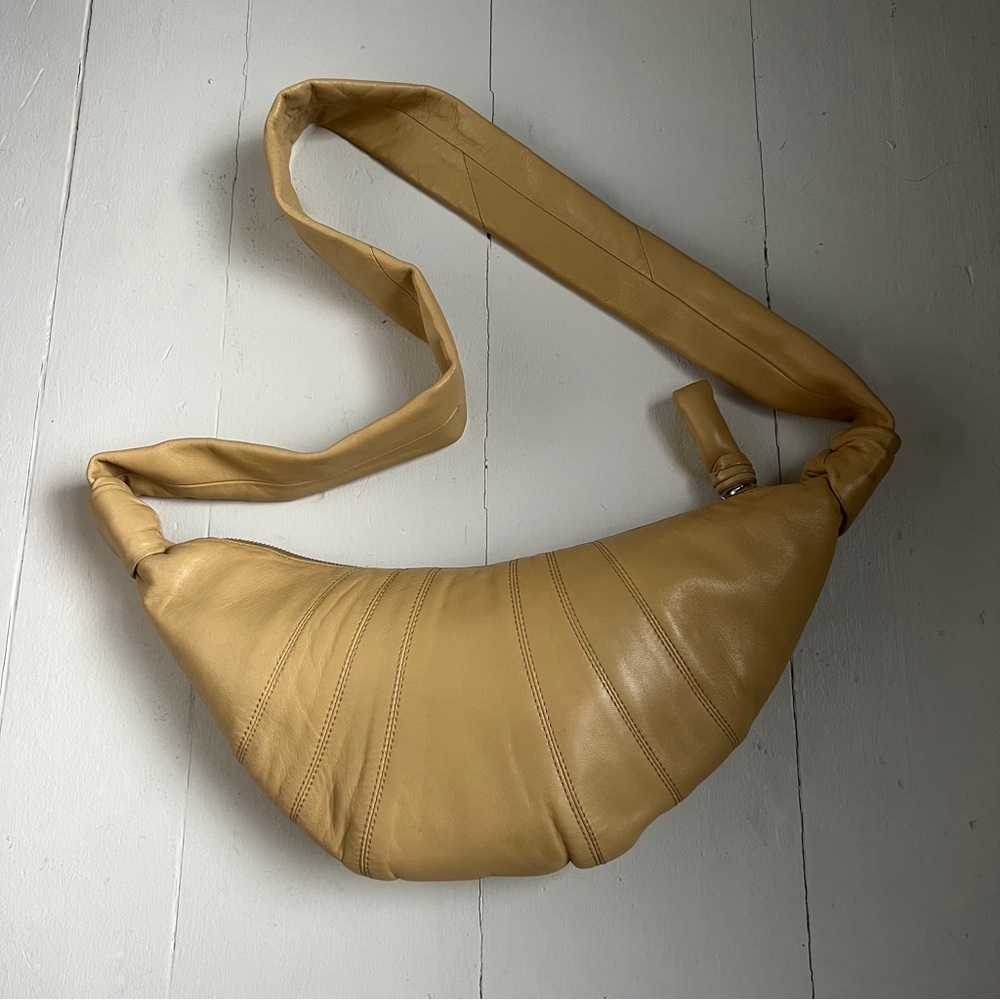 Lemaire croissant tan butter yellow bag